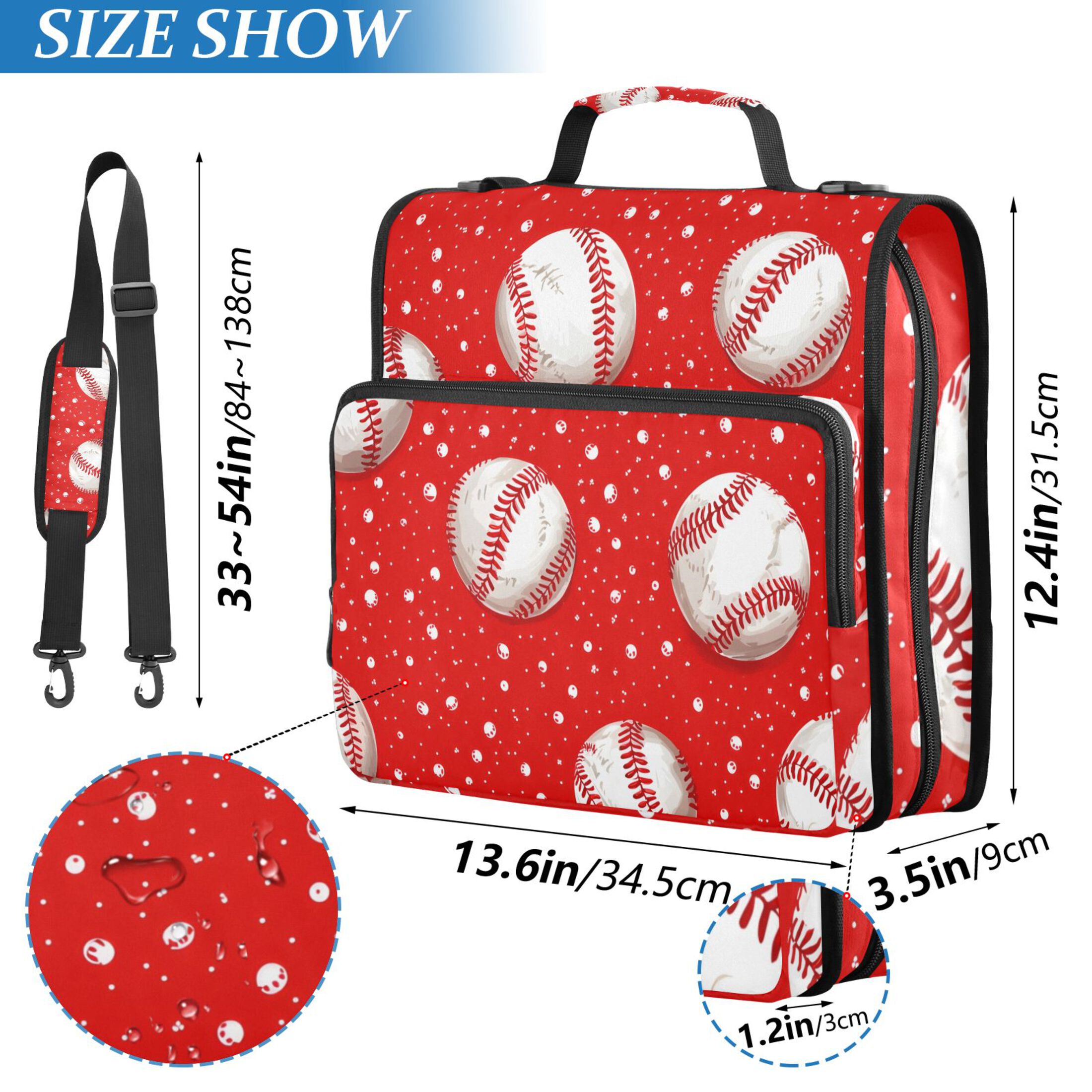 ALAZA Zipper Binder Baseball on Red 3 Ring Trapper Keeper File Folder Organizer Bag