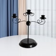thumbnail image 3 of Portavelas de 3 Cabezas, Candelabro de Adorno, Soporte de Pilar Negro,, 3 of 8