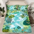thumbnail image 2 of Manfei Botanical Plants 4 Pieces Queen Sheet Sets for Children Kids Teens,Watercolor Trees Ultra Soft Flat Sheet,Jungle Woodland Queen Fitted Sheet,Lightweight Room Decor, 2 of 7