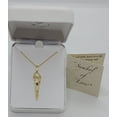 thumbnail image 3 of 925 Sterling Silver Soulmate Necklace, Gift for Her, Gold Overlay, Large Pendant, Amethyst Cubic Zirconia Stone, 3 of 4