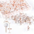 thumbnail image 2 of 100 Pcs Push Pins 1/3 Inch Rose Gold Map Tacks Large Size Pins Rose Gold Steel Point And Transparent Plastic Round Head, 2 of 5
