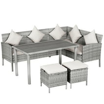 Outsunny 5-Piece Modern Outdoor Wicker Patio Furniture Sets with PE Rattan Resistant to Weather & Quality Build