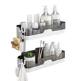 thumbnail image 4 of Plastic Self Adhesive Corner Shelf For Bathroom & Kitchen Rack Holder, Wall Mounted Shelve Storage Organizer For Hardware Accessories, Heavy Duty, Self-Adhesive (Multi) Pack Of 1, 4 of 4
