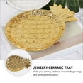 thumbnail image 6 of DRAFIDEEP Ceramic Jewelry Storage Plate Golden Pineapple Design 1Pack Ideal for Bedroom Dresser 11.8x5.2in, 6 of 8