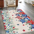 thumbnail image 3 of Independence Day Star Washable Area Rug 3 x 5 ft Farm Red Blue White Star Green Leaf Flower Linen, Soft Non Slip Rugs Stain Repellent Indoor Felt Carpet for Living Dining Room Bedroom Home Office, 3 of 9