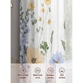thumbnail image 3 of Floral Botanical Sheer Curtains for Living Room Bedroom Spring Flowers Farmhouse Sheer Curtains 96 Inch Long 2 Panels Set Light Filtering Curtain Window Treatments Drapes for Dining Room, 3 of 6