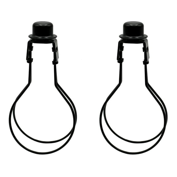 Creative Hobbies Lamp Shade Light Bulb Clip Adapter Clip on with Shade Attaching Finial Top, Black Color | 2 Pack