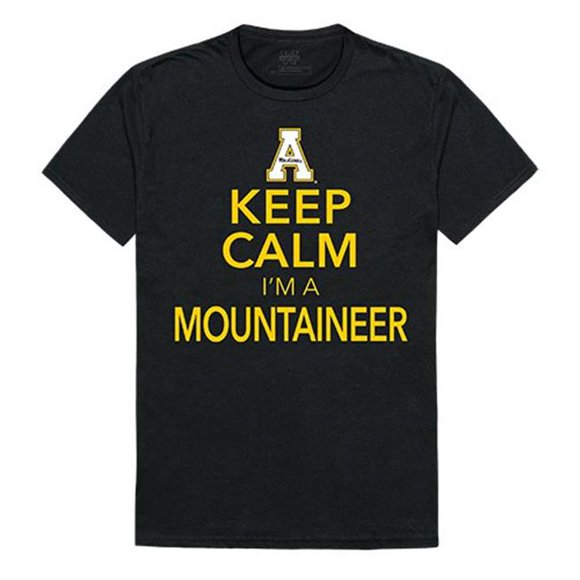 W Republic Apparel 523-104-E27-03 Appalachian State Keep Calm Mens Tee, Black - Large