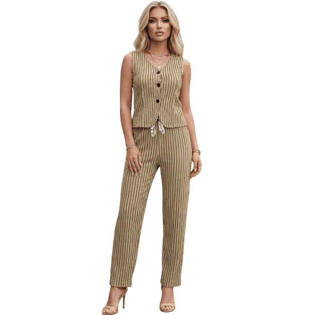 Conjunto de Mujer de Dos Piezas | Conjunto de Pantalón y blusa tipo Chaleco