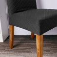 thumbnail image 4 of Decdeal Stretch Solid Diamond Lattice Dining Chair Cover Removable Washable Short Dining Chair Protector for Hotel Dining Chair 4PCS Black, 4 of 8