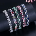 thumbnail image 5 of Silver Plated Multicolor Cubic Zirconia Chain Bracelet for Women Fashion Jewelry, 5 of 8
