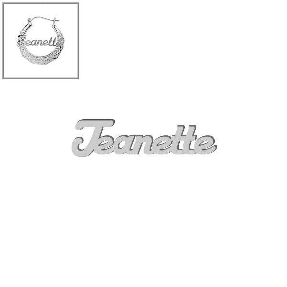 Personalized Sandwich Hoop Earrings with Script Polished Name
