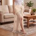 thumbnail image 2 of SRZYMJ Womens Lace Fringe Belly Dance Scarf Wrap Skirt Tribal Performance for Halloween Party One Size, 2 of 4