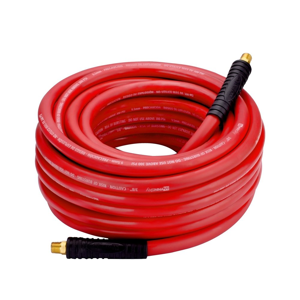 WYNNsky Rubber Air Hose ,50Feet x 3/8Inch, 300 PSI, Red Heavy Duty