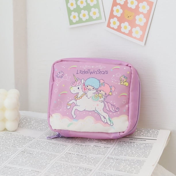 Sanrio-Bolsa de almacenamiento de tampones de Hello Kitty, bolsa de servilletas sanitarias de dibujos animados, bolsas de artículos diversos para cosméticos para niñas, monedero portátil de viaje LIUWENJING unisex