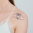 thumbnail image 3 of Tatuaje temporal de rayas con jugo de hierbas frescas, tatuaje semipermanente de corazón para parejas, pequeño símbolo de amor, arte corporal temporal, 3 of 4
