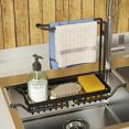 thumbnail image 1 of Organizador de fregadero de cocina ajustable, soporte para esponja de grifo de calidad superior con gran velocidad de drenaje para ahorrar espacio (longitud flexible), 1 of 5