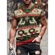 thumbnail image 4 of Camiseta con estampado gráfico de Papá Noel para hombre, camisetas navideñas con cuello redondo, camisetas divertidas de manga corta, camiseta de gimnasio de gran tamaño, ropa de moda para hombre, 4 of 5