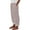 Wine, variant on Women's Straight-leg Pants Striped Button Rolled Cuff Ankle Plus Size Cotton Linen Pants Khaki L(L)