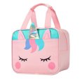 thumbnail image 1 of Unicorn Lunch Box,Insulated Pink Girls Lunch Box Toddler Lunch Bag Cartoon Portable Thermal Bag Reusable Thermal Lunch Suitcase Suitable for Students in Kindergarten To Keep Warm During Picnics, 1 of 5