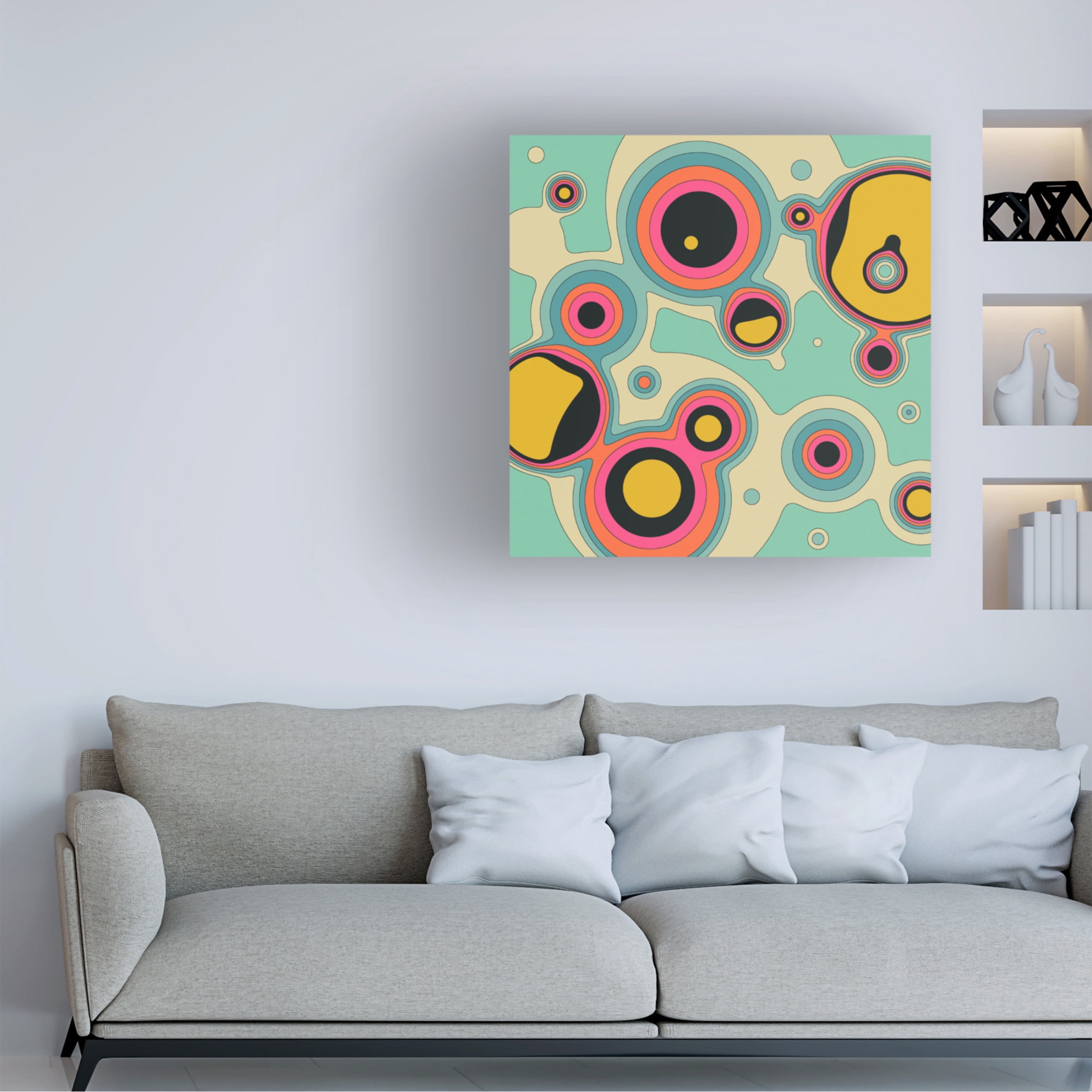Trademark Fine Art Jazzberry Blue Fluid Geometrics 3 Canvas Wall Art