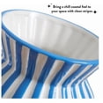 thumbnail image 4 of Jarrón de cerámica con diseño de rayas | Jarrón decorativo azul y blanco | Jarrón de abertura estrecha para flores frescas, secas o artificiales, 4 of 6