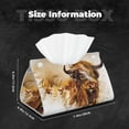 thumbnail image 6 of Lsque Yak Printed Long Tissue Box Cover Holder, Facial Paper Organizer Dispenser,Triangle with Bottom Belt, PVC Leather Decorative Organizer, 6 of 9