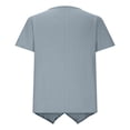 thumbnail image 5 of Mceream Women's Linen Shirt Short Sleeve V Neck Irregular Hem Top Oversized Loose Fit Summer Cute Tees Outfits Blouse Plus Size Gray M, 5 of 6