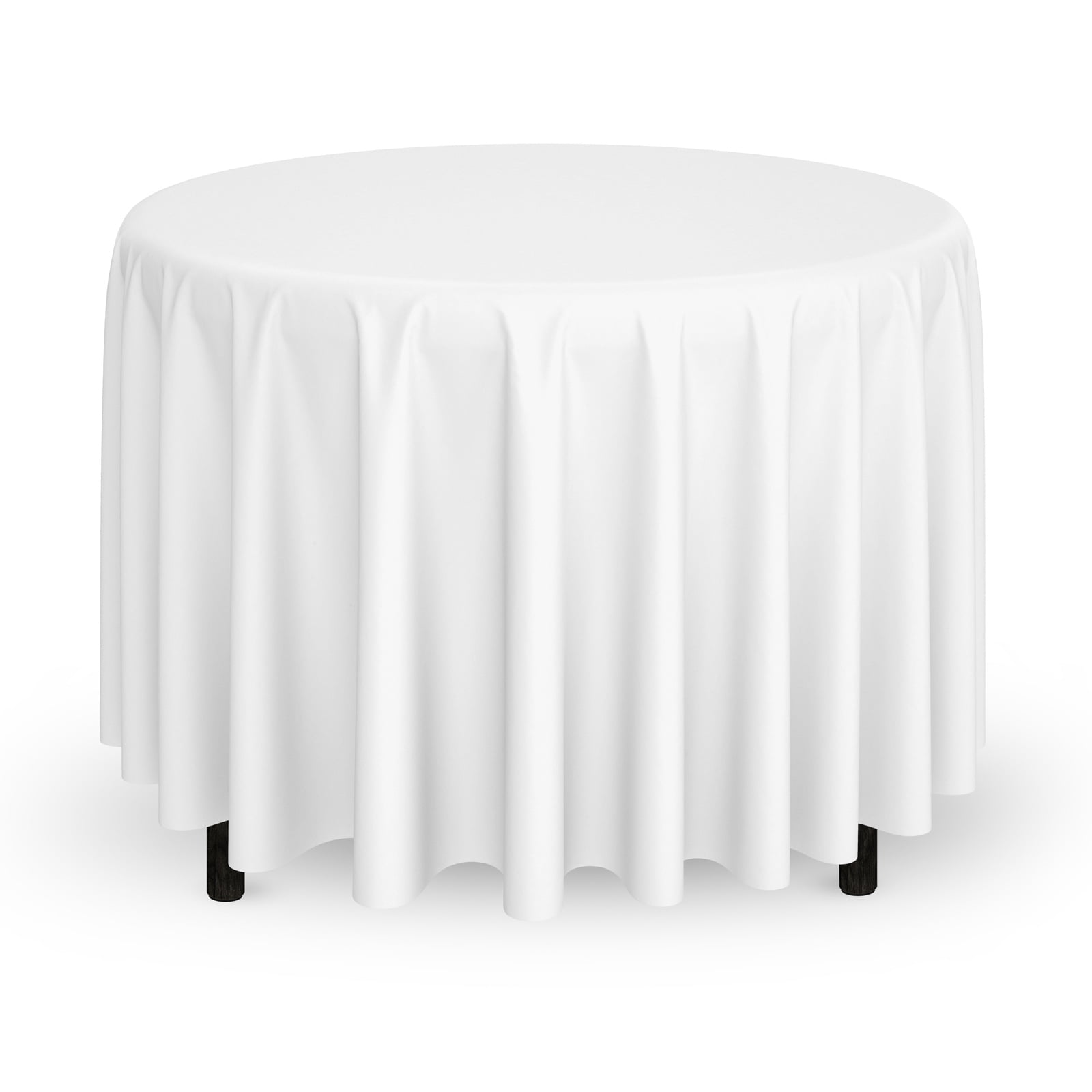 Polyester Fabric Table Cloths, White Tablecloth Round 108