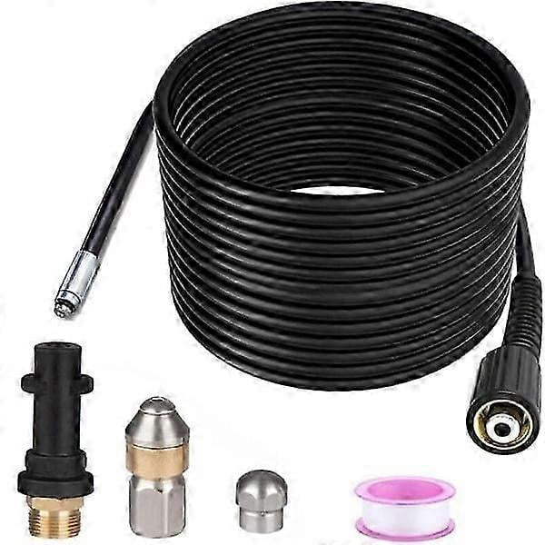 15m Pipe Cleaner for Krcher High Pressure Washer Wider Professional pipe compatible K2-K7/HD/HDS 180bar 60c