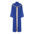 thumbnail image 3 of Doomiva Women Church Robe Metallic Shiny Flared Sleeve Loose Fit Choir Clergy Maxi Dress Minister Pastor Robe Royal Blue M, 3 of 6