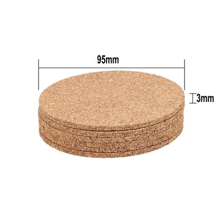

Taituoti Round Cork Coasters Suitable To Engrave Heat Protect 9.5 Cm Diameter 3 Mm Thick 6Pcs Round