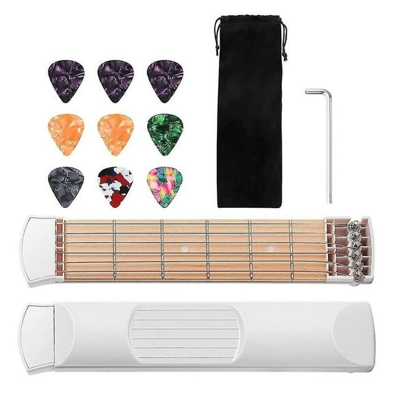 SIEYIO 6 Frets Guitar Trainer Tool, Guitar Chord Trainer Portable Practice Tool Pocket Guitar Practice Neck for Starter