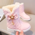 thumbnail image 6 of Eltusu Girls Winter Snow Boots, Mid-Calf Non-Slip Warm Fashion Windproof Boots Pink Size 1 Big Kids, 6 of 9
