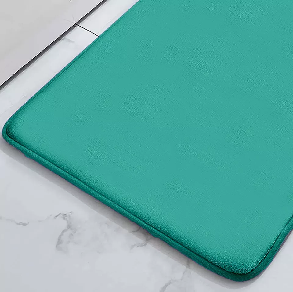 3 Piece Teal Ultra Soft Thick Memory Foam Non-Slip Absorbent Bathroom Bath Mat Set