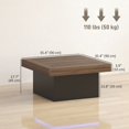 thumbnail image 2 of Table Basse Moderne en Noyer avec Lumières DEL - Table Centrale RVB de 35 Po pour Salon, Design Élégant et Spacieux, 2 of 7