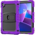 thumbnail image 2 of XYX For Lenovo Tab TB-311XU/K10C TB-311FU Case 10.1 inch, 3in1 Heavy Duty Shockproof Tablet Case with Stand, Shoulder Strap, Purple, 2 of 7