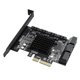 thumbnail image 2 of Adaptador PCIe PCIe a SATA 3.0 sin necesidad de fuente de alimentación adicional con perfil bajo X4 10 puertos, 2 of 8