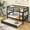 Espresso, variant on HighSound Wood Bunk Bed Twin Over Twin with Trundle, Bunk Bed Frame with Rubber Wood Frame, Space-Saving Bunk Bed with Ladder & Safety Guardrails, No Box Spring Needed, Grey