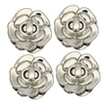 thumbnail image 2 of 4 cierres giratorios para bolsos, cierre de metal con forma de flor. Plata, 2 of 9