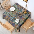 thumbnail image 2 of Brown Traditional Tile Pattern Square Tablecloth,Waterproof Square Table Cover,Wipeable Spillproof Washable Table Cover for Home Kitchen Party Decor 60"x60"(152x152cm), 2 of 6