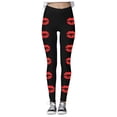 thumbnail image 3 of Mepaouo Women's Happy Valentines Day Leggings High Waisted Love Heart Print Yoga Pants Sizes S-2X, 3 of 6