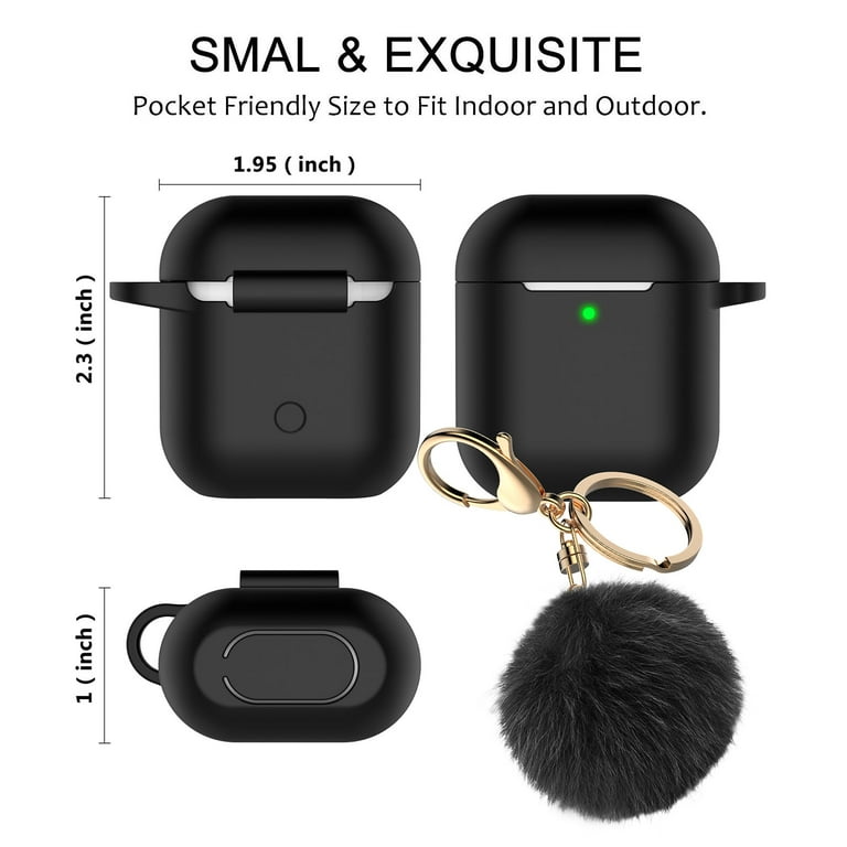 Hisdou AirPods Case Cover, Silicone Protective Case with Keychain