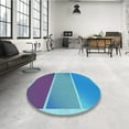 thumbnail image 4 of Ahgly Company Machine Washable Indoor Rectangle Transitional Bright Turquoise Blue Area Rugs, 2' x 5', 4 of 7