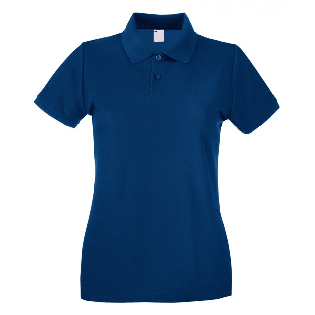 Polo entallado de manga corta para mujer (Azul real)