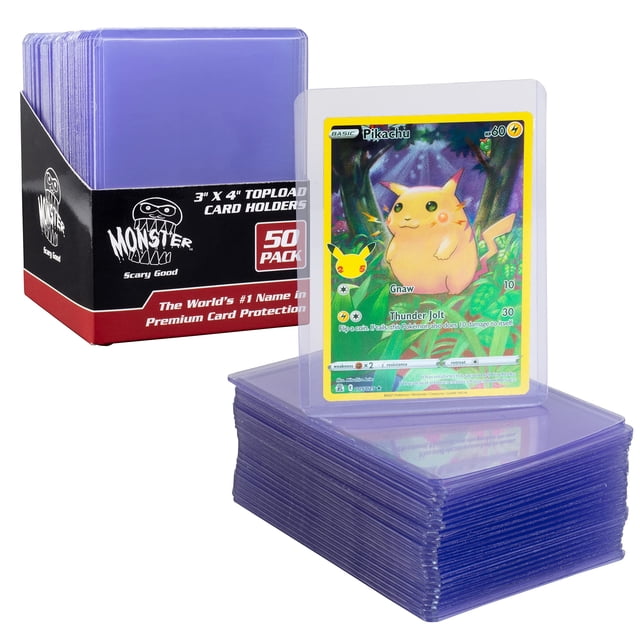 Funda protectora de tarjetas en la parte superior, 50 quilates, para tarjetas coleccionables