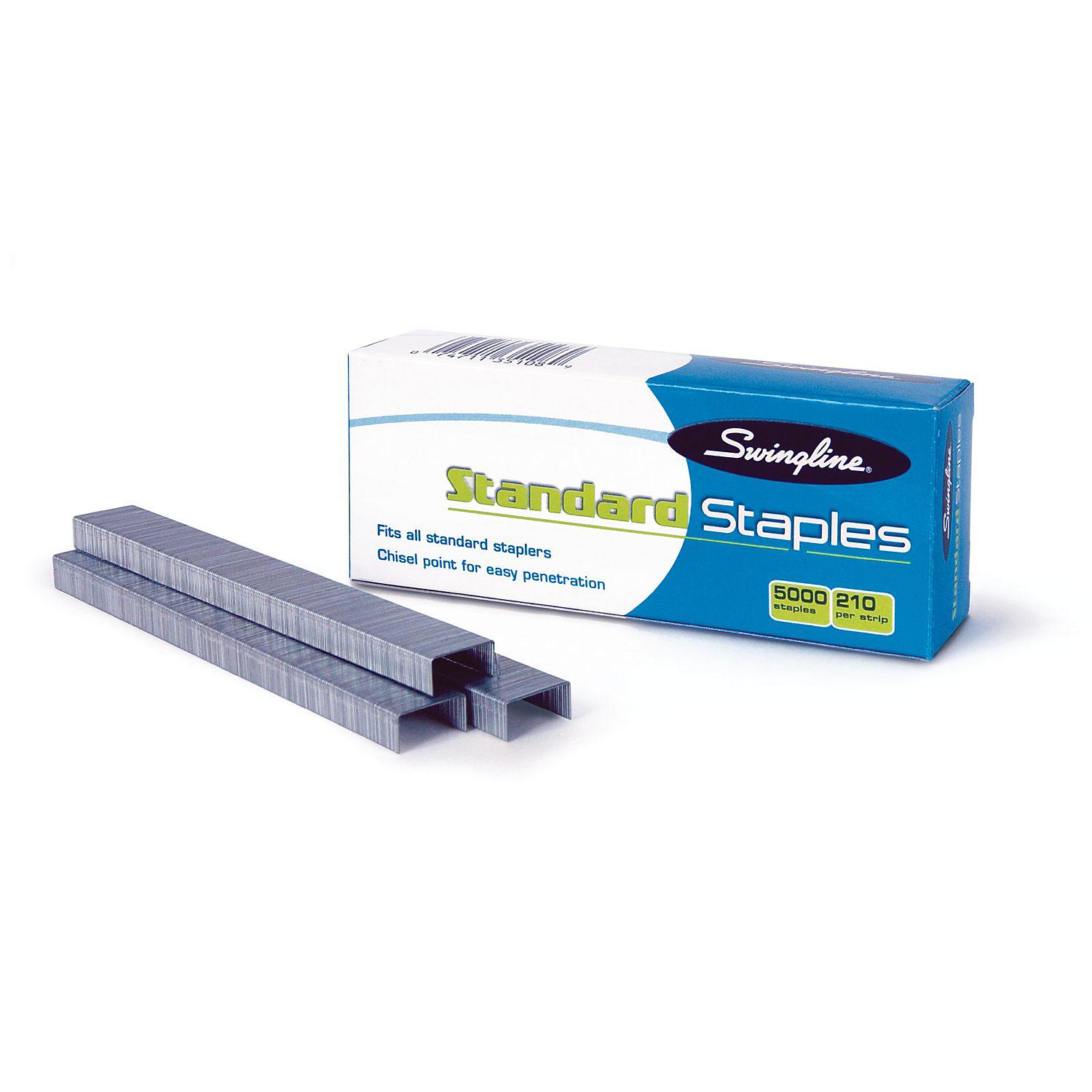 Swingline® Standard Staples, 1/4" Length, 210 Per Strip, 5,000/Box, 5