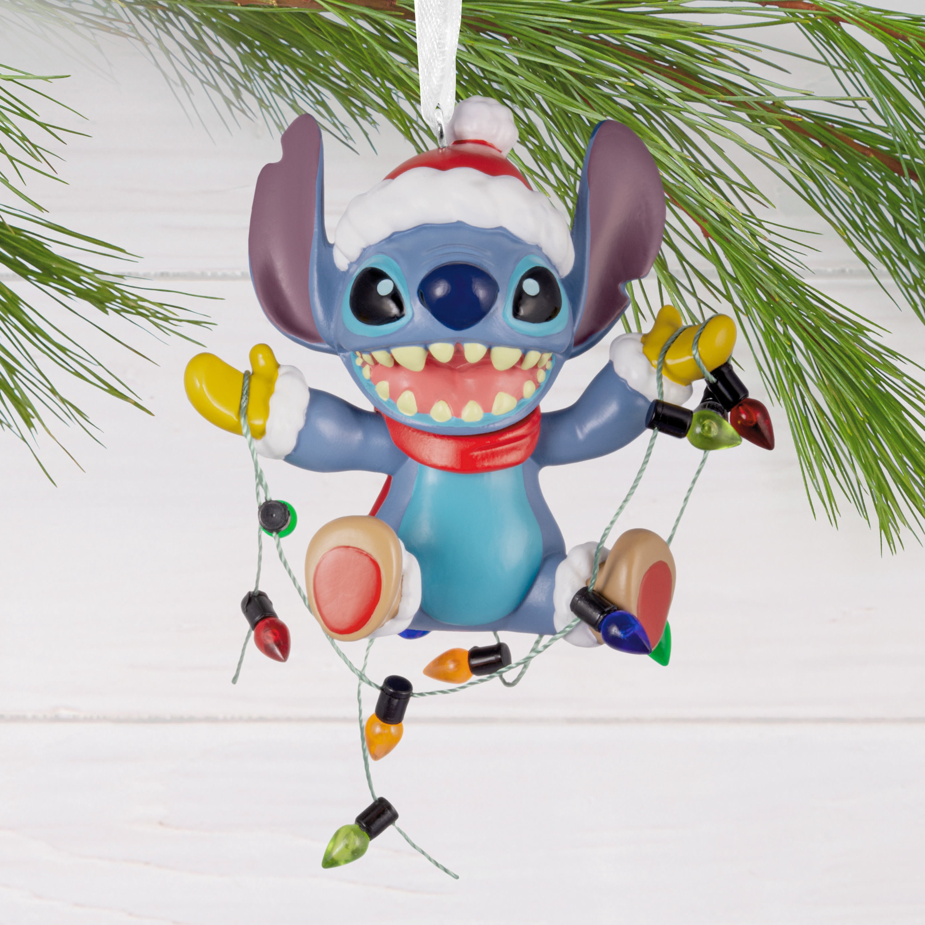 Hallmark Christmas Ornament (Disney Stitch with Light String), 1 Count