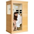 thumbnail image 2 of OUTEXER Infrared Sauna Portable Sauna for Home, Home Sauna Spa Room 800W Indoor Saunas 110V with Control Panel and Tempered Glass Door, Canadian Hemlock Wood Sauna for Indoor Home Sauna, 2 of 8