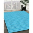 thumbnail image 3 of Ahgly Company Machine Washable Indoor Rectangle Transitional Bright Cyan Blue Area Rugs, 6' x 9', 3 of 7